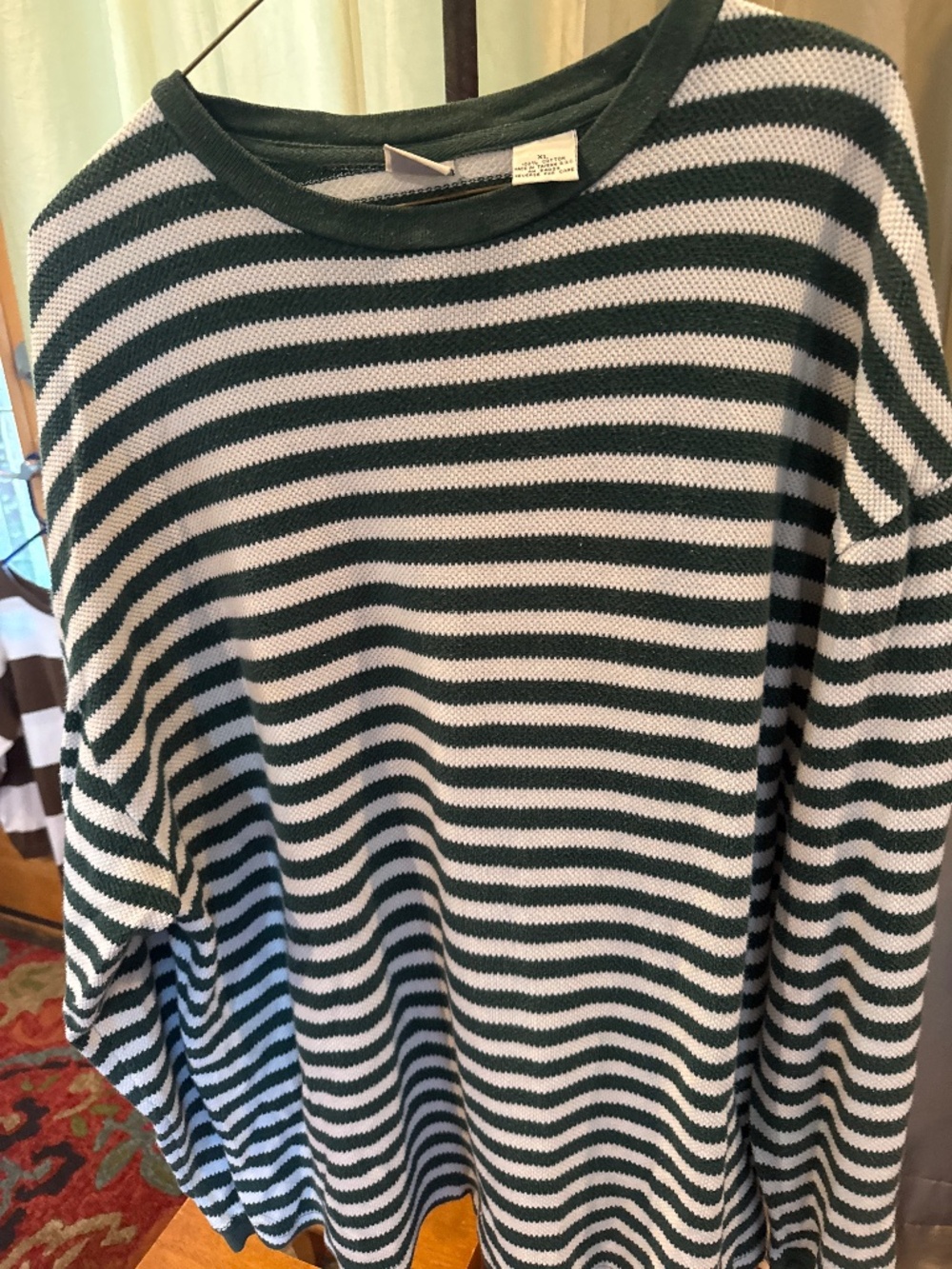 Green/ white striped Gap shirt